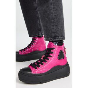R13 Dark Pink Kurt High Top Sneakers Lace-Up Platform Rare, Size 7W | 5M | 37